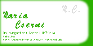 maria cserni business card